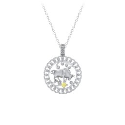 Year of the Ox Chinese Zodiac Medallion Necklace