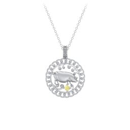 Year of the Pig Chinese Zodiac Medallion Necklace