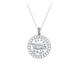 Year of the Pig Chinese Zodiac Medallion Necklace