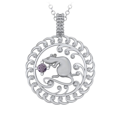 Year of the Rat Chinese Zodiac Medallion Necklace