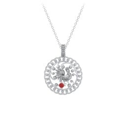 Year of the Rooster Chinese Zodiac Medallion Necklace
