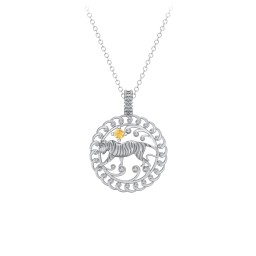 Year of the Tiger Chinese Zodiac Medallion Necklace