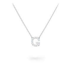 Pavé G Initial Necklace – Sterling Silver with White Premium Zirconia