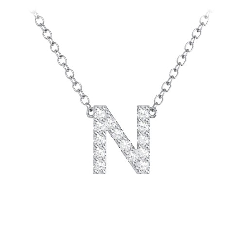 Pavé N Initial Necklace
