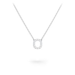 Pavé O Initial Necklace – Sterling Silver with White Premium Zirconia