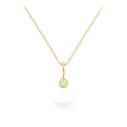 Bezel Set Birthstone Necklace in 18K Gold Plated Silver with Peridot, Amethyst, Red Premium Zirconia, Fancy Pink Premium Zirconia, and Citrine