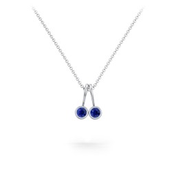 Multi Bezel Set Birthstone Necklace - 2 Stone