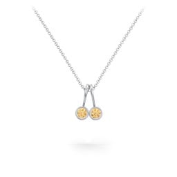 Multi Bezel Set Birthstone Necklace - 2 Stone