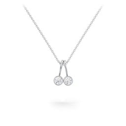 Multi Bezel Set Birthstone Necklace - 2 Stone