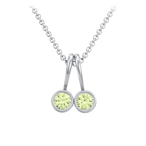 Multi Bezel Set Birthstone Necklace - 2 Stone