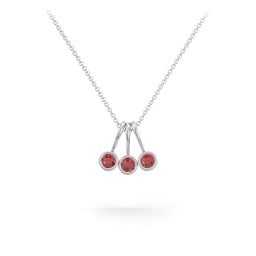 Multi Bezel Set Birthstone Necklace - 3 Stone