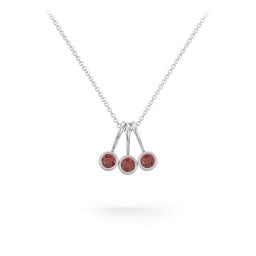 Multi Bezel Set Birthstone Necklace - 3 Stone