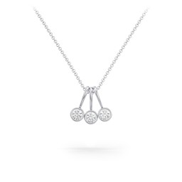 Multi Bezel Set Birthstone Necklace - 3 Stone