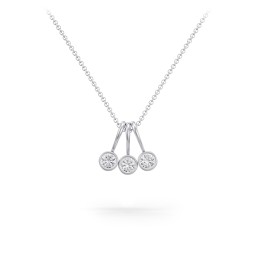Multi Bezel Set Birthstone Necklace - 3 Stone