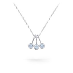 Multi Bezel Set Birthstone Necklace - 3 Stone