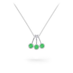Multi Bezel Set Birthstone Necklace - 3 Stone