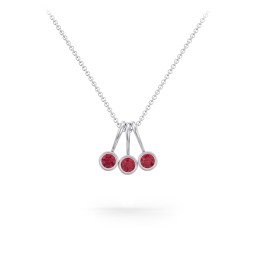 Multi Bezel Set Birthstone Necklace - 3 Stone