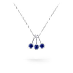 Multi Bezel Set Birthstone Necklace - 3 Stone
