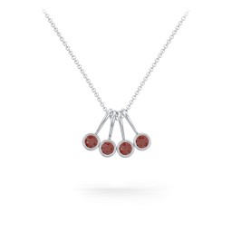 Multi Bezel Set Birthstone Necklace - 4 Stone