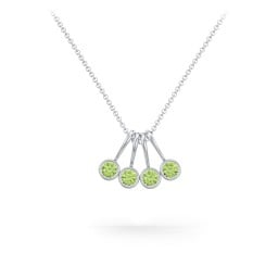 Multi Bezel Set Birthstone Necklace - 4 Stone