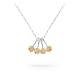 Multi Bezel Set Birthstone Necklace - 4 Stone