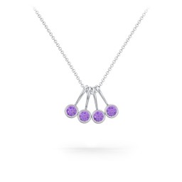Multi Bezel Set Birthstone Necklace - 4 Stone