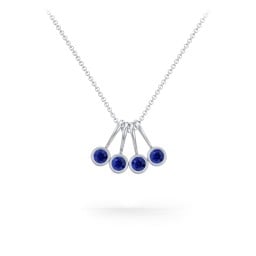 Multi Bezel Set Birthstone Necklace - 4 Stone