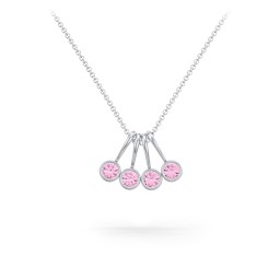 Multi Bezel Set Birthstone Necklace - 4 Stone