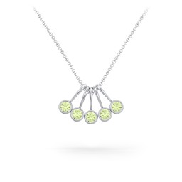 Multi Bezel Set Birthstone Necklace - 5 Stone
