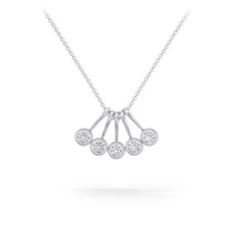 Multi Bezel Set Birthstone Necklace - 5 Stone