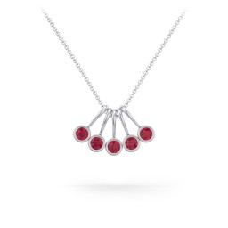 Multi Bezel Set Birthstone Necklace - 5 Stone