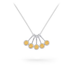 Multi Bezel Set Birthstone Necklace - 5 Stone
