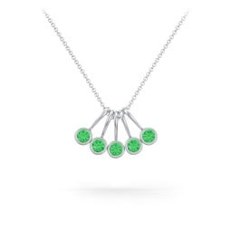 Multi Bezel Set Birthstone Necklace - 5 Stone