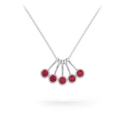 Multi Bezel Set Birthstone Necklace - 5 Stone