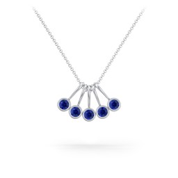 Multi Bezel Set Birthstone Necklace - 5 Stone