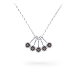 Multi Bezel Set Birthstone Necklace - 5 Stone