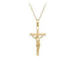 Women's Small Crucifix Necklace in 18K Gold Plated Silver