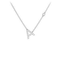 Pavé A Initial Necklace with Satellite Gemstone