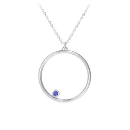 Open Circle Necklace with 1 Birthstone