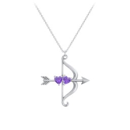 Cupid's Arrow Necklace in 925 Sterling Silver with Amethyst