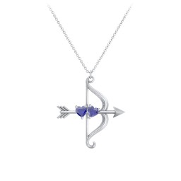 Cupid's Arrow Necklace in 925 Sterling Silver with Blue Sapphire