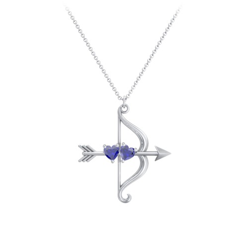 Cupid's Arrow Necklace – Sterling Silver with Blue Sapphire