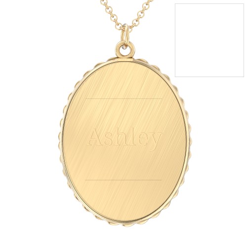 Engravable North Star Medallion Necklace with Accent Stone