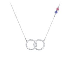 Interlocking Rings Pendant with Bezel Set Gemstones
