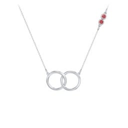 Interlocking Rings Pendant with Bezel Set Gemstones