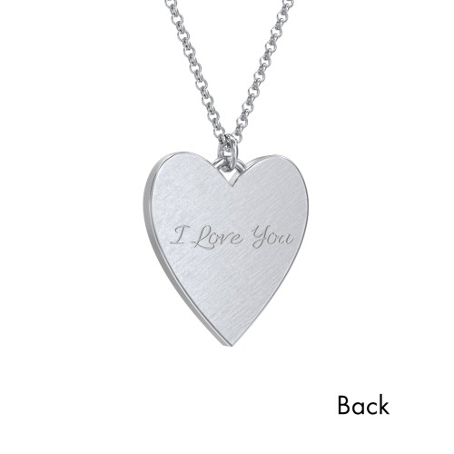 Engravable Initial Cold Enamel Heart Necklace – Sterling Silver