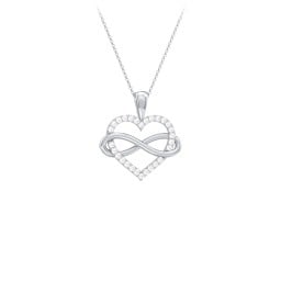 Infinity Wrapped Pave Heart Pendant