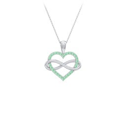 Infinity Wrapped Pave Heart Pendant