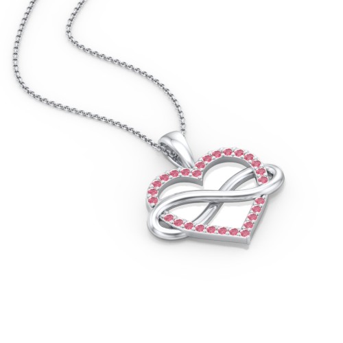 Infinity Wrapped Pave Heart Pendant