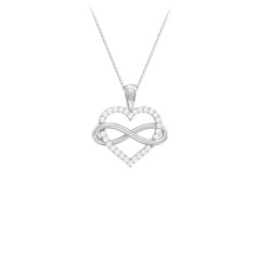 Infinity Wrapped Pave Heart Pendant – 10K Yellow Gold with White Premium Zirconia